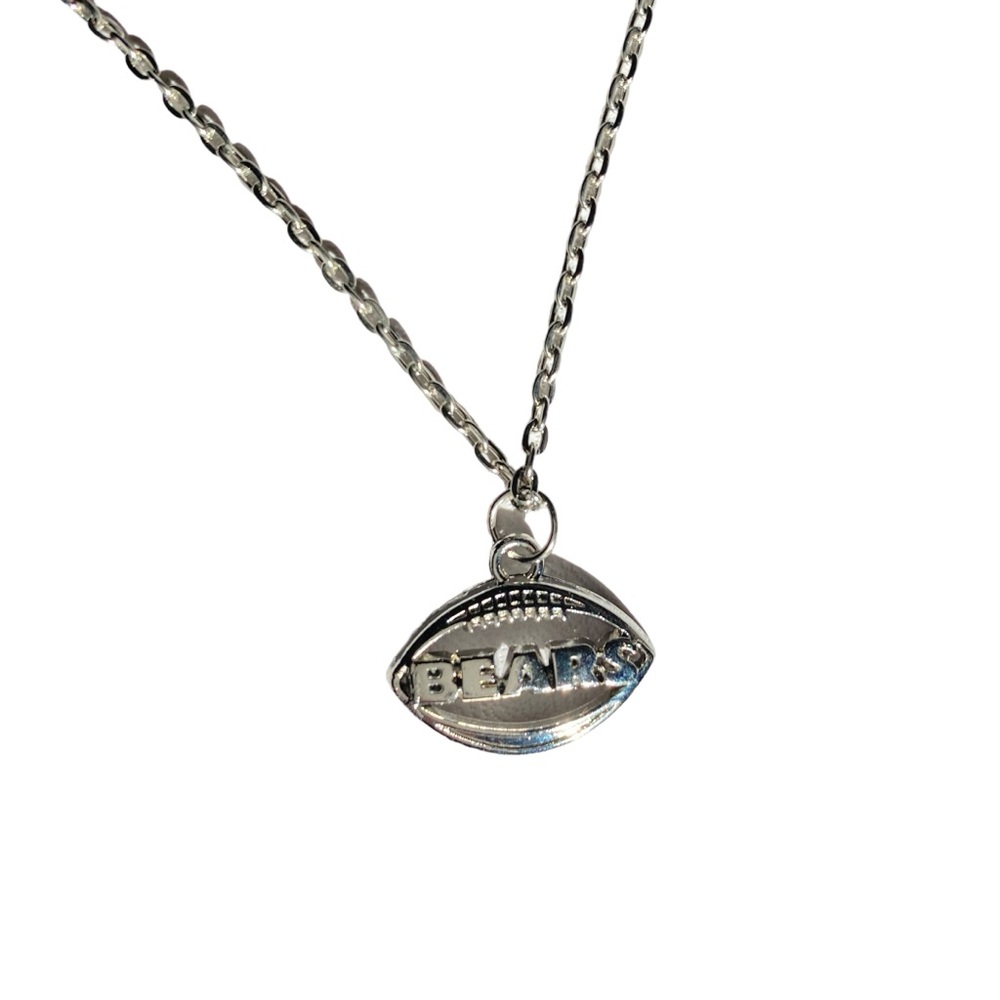 Chicago Bears Football Silver Necklace